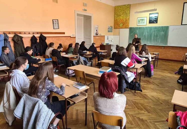 Predavanje je održano u pančevačkoj gimnaziji