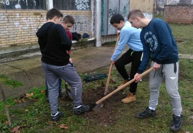 U akciji prikupljanja reciklabilnog otpada u školama na teritoriji Pančeva, tri godine za redom pobeđivala je osnovna škola “Žarko Zrenjanin” iz Kačareva. Jedan deo nagrade čine i sadnice za školsko dvorište, a one su im uručene i u dvorištu zasađene prošle nedelje