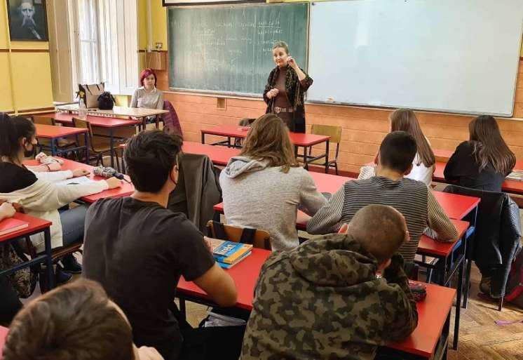 Predavanje je održano u pančevačkoj gimnaziji